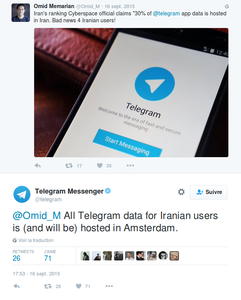 Tweet de Telegram