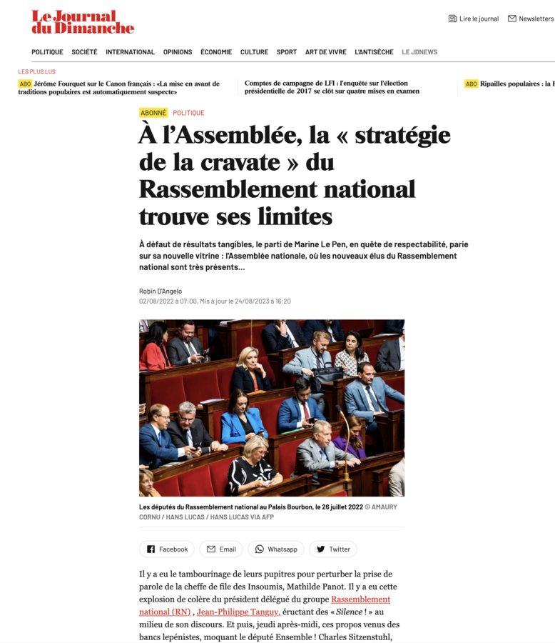 La stratégie de dédiabolisation dévoilée dans le JDD.