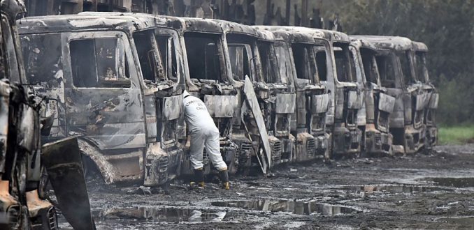  Camions forestiers brûlés par la résistance Mapuche. 