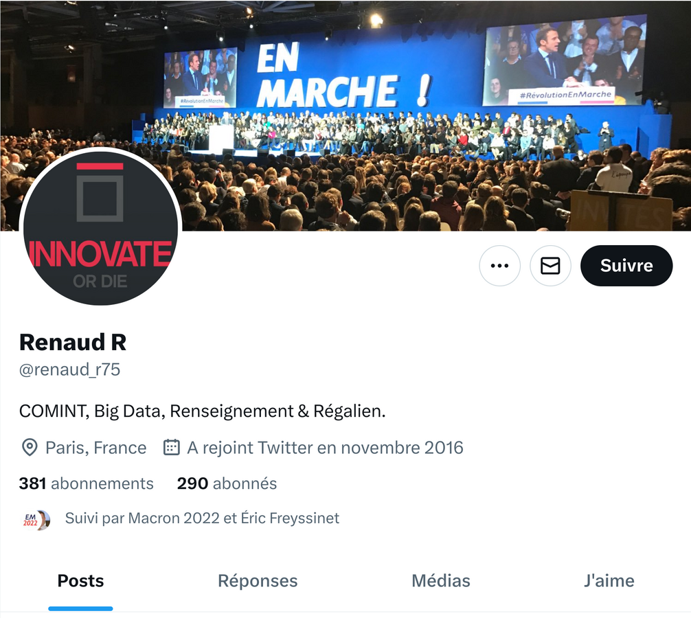 Compte Twitter de Renaud Roques - Copie d'écran