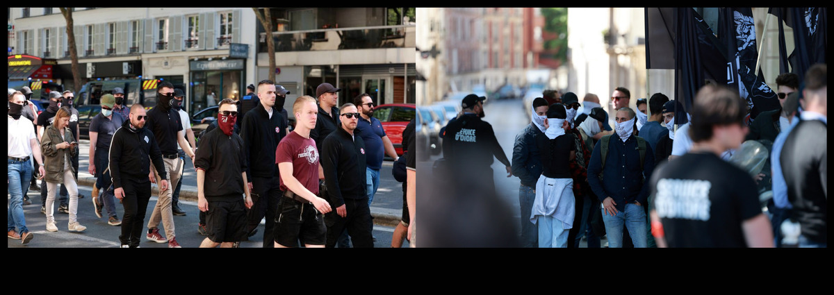 Gauche – Militants allemands de Heimat. Droite - Militants espagnols de Devenir Europeo. ©PIXA