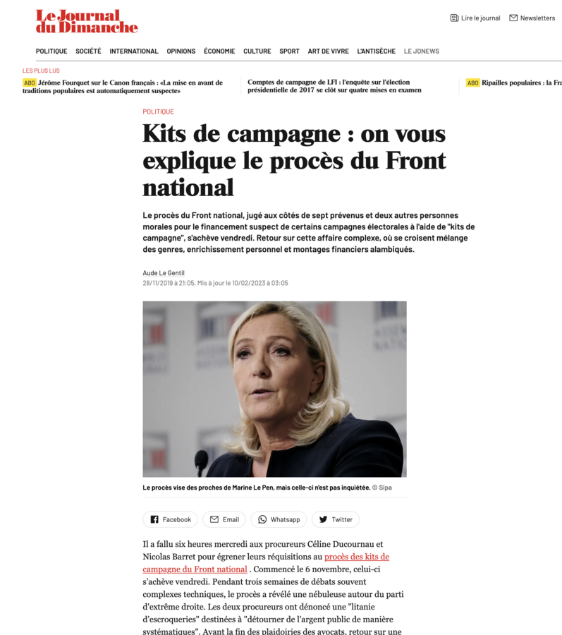 Quoi ? Des financements douteux ? Le JDD vous explique tout.
