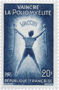 Timbre vantant les mérites de la vaccination contre la polio en 1959 - wikitimbres.fr