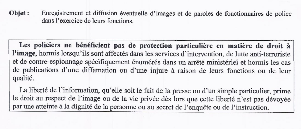 Note service Ministère de l’Intérieur de 2008