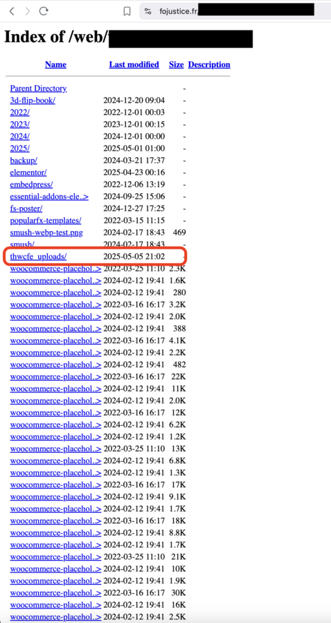 La liste de certains répertoires du site FO - © Reflets
