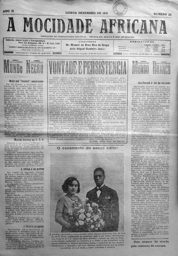 « A mocidade africana » journal de la communauté noire « anticoloniale » à Lisbonne en 1931.  - Archives Observateur.
