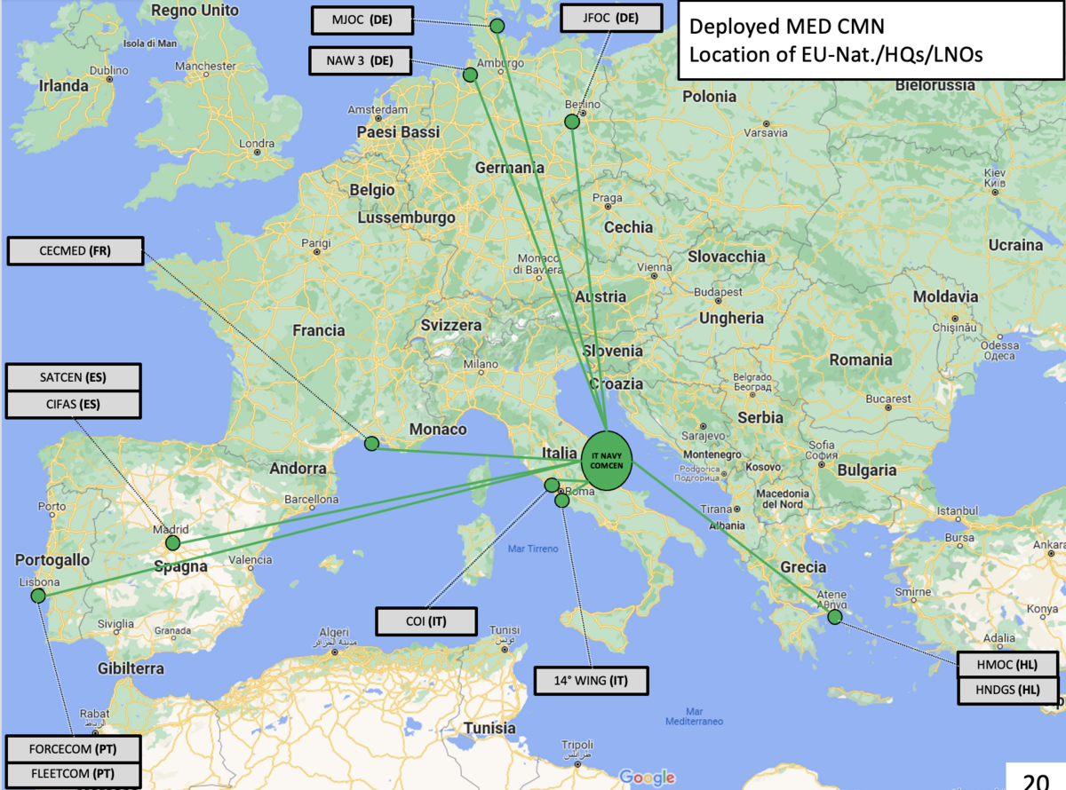 Plan des moyens de communication non sécurisées des militaires européens - © Reflets