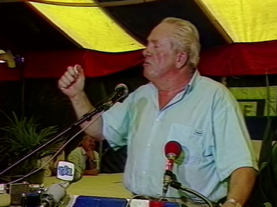 Copie d’écran INA - Jean Marie Le Pen, Cap d'Agde 1988.