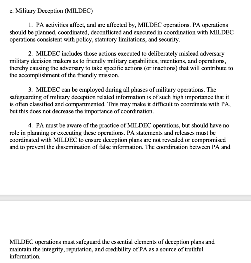 Document interne de l'armée américaine datant de 2005... - © Reflets