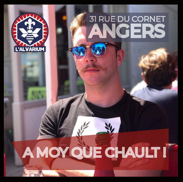 Théodore R. dans une image de propagande du groupuscule l’Alvarium.  - ©RAAF