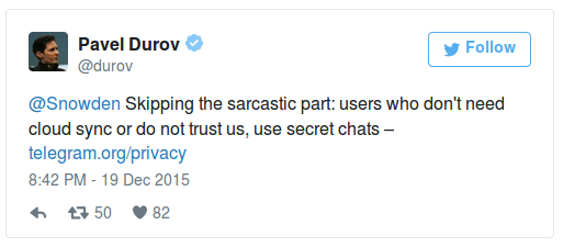 Tweet de Pavel Durov