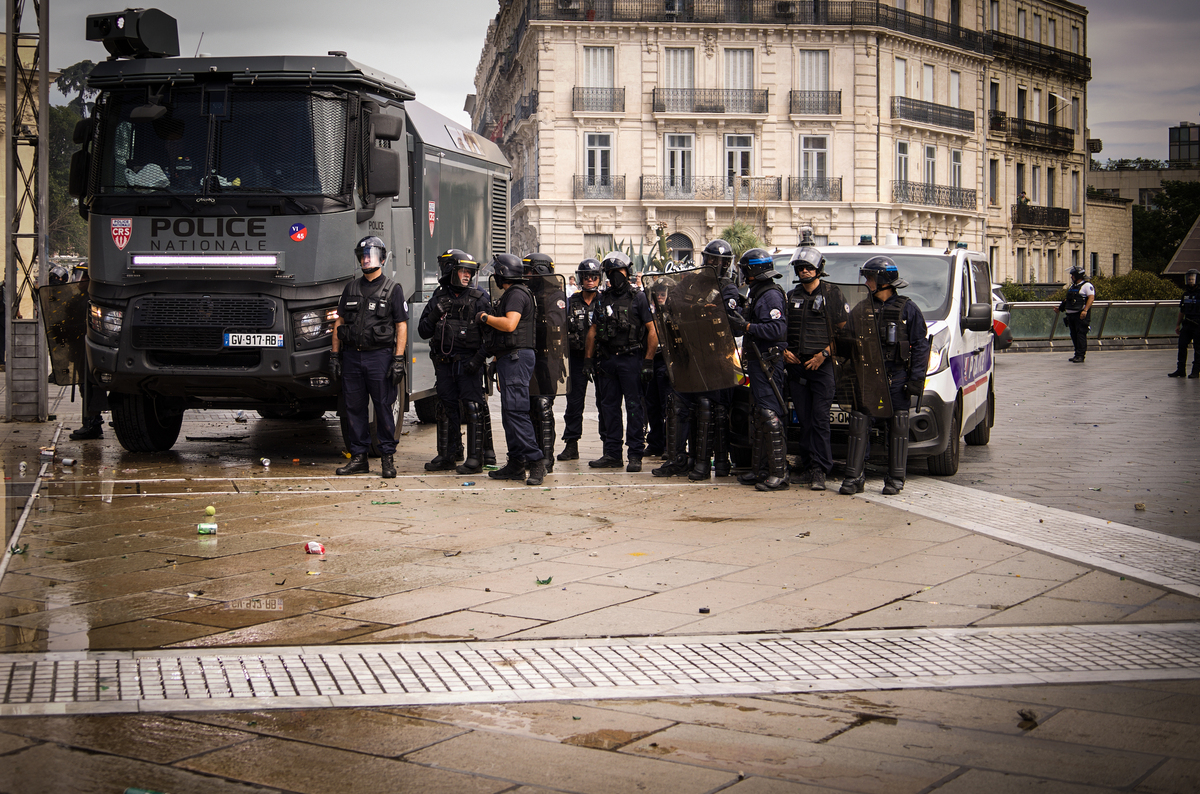 Cannon à eau dans la place de la Comédie - Montpellier - 2025 - © Reflets