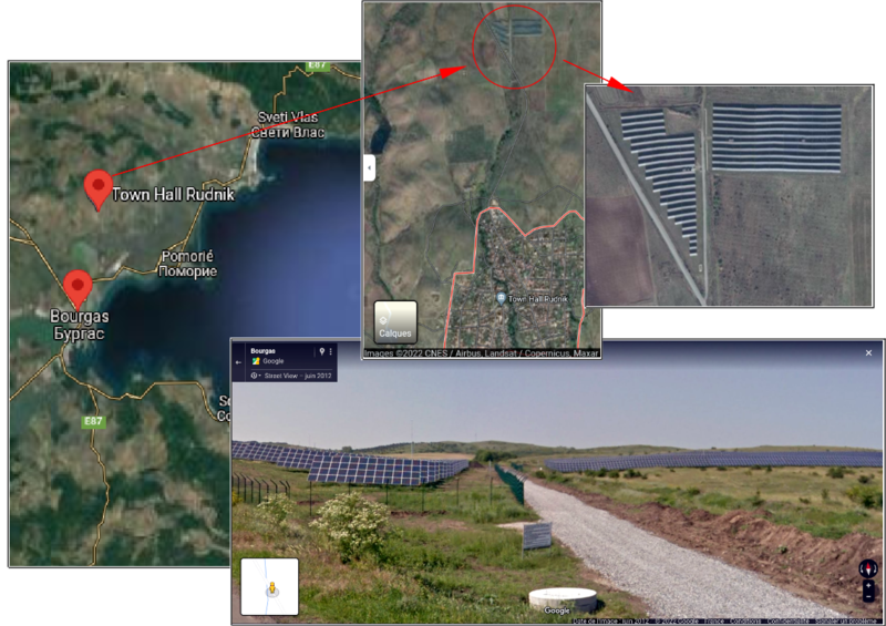Emplacement et images de la centrale de Rudnik - CNES / Google / Reflets