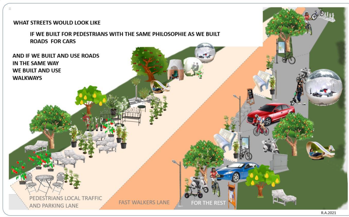 Le partage de la ville pensée pour les piétons - R. Albrecher - (DR)