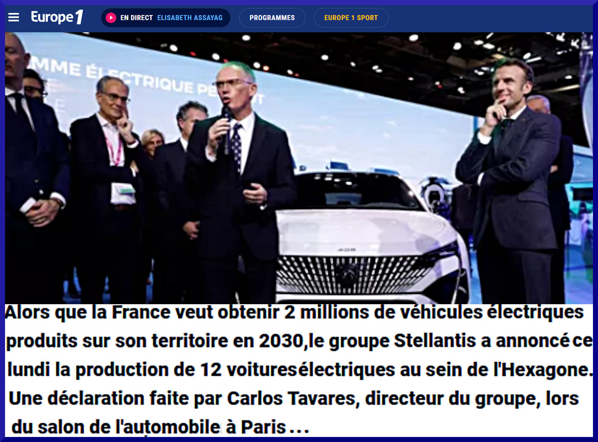Tavares et Macron sont dans une voiture à hydrogène : de quoi parlent-ils ?  - Capture d'écran