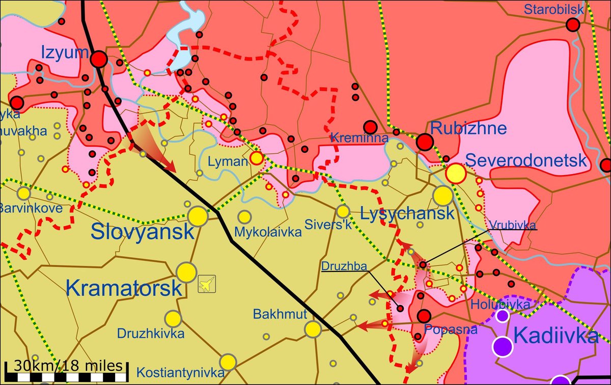 La situation militaire dans le Donbass le 19 mai 2022 - Réalisation @war_mapper - Twitter