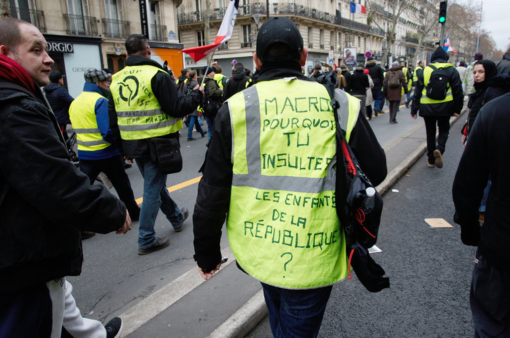 Comme tous les samedis, Emmanuel Macron était au centre des préoccupations des manifestants - © Reflets