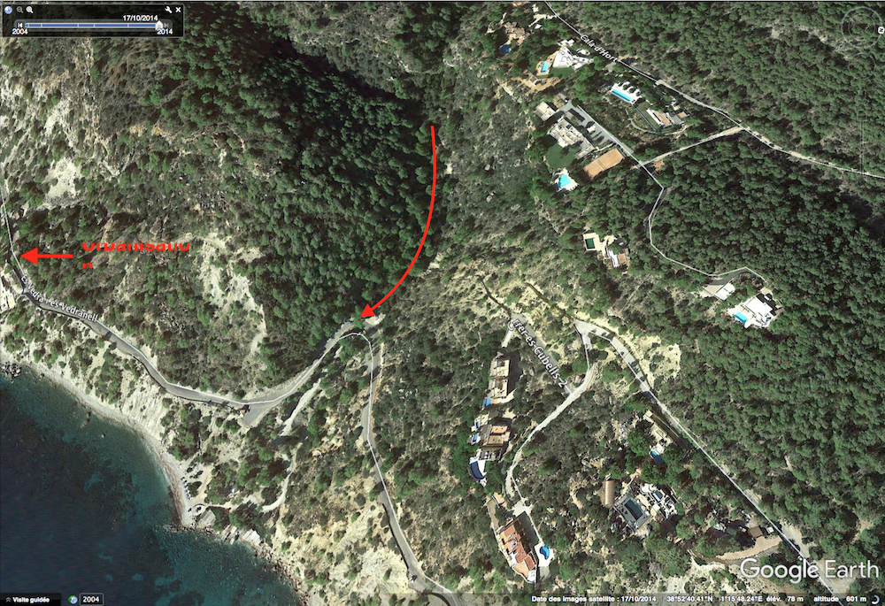 Ibiza - Ravin Es Cubells - Google Earth