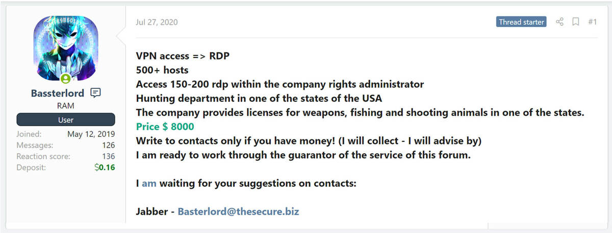 Le quotidien de Bassterlord, vendre sur les forums underground des points d'accès qu'il a glané grâce à ses talents de spammer.