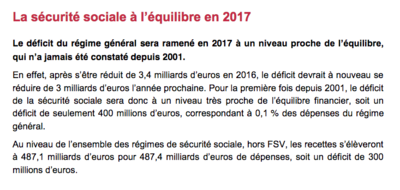 L'équilibre des comptes du système social français en 2017, et mieux encore dans les années qui viennent - solidarites-sante.gouv.fr - Notre pognon a payé ce rapport 