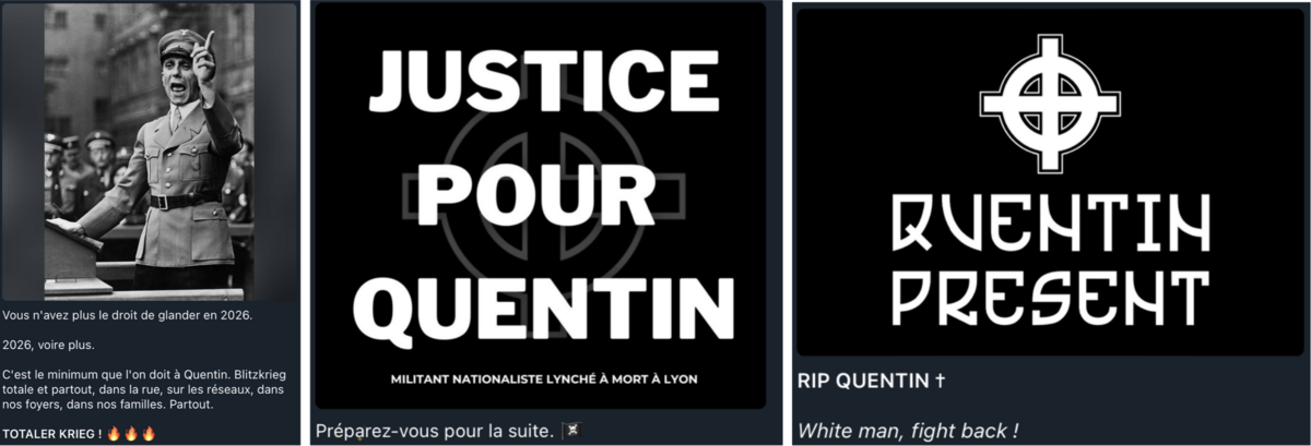 Capture d'ecran : messages postés sur Telegram. ©Reflets