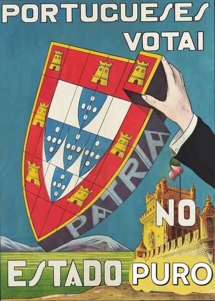 Image diffusé par le groupuscule d’extrême droite radical portugais « Nativos » sur Telegram : « Portugais votez pour un État pur ».  - @Reflets