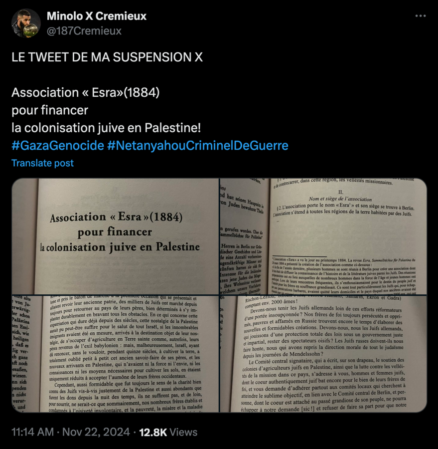 Copie d’écran d'un compte de \@Minolo - Copie d’écran