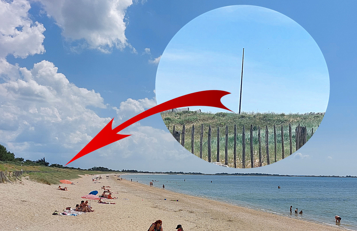 3 km de plage : un seul et unique mât sans drapeaux… - @ Reflets